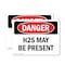 Signmission H2S May Be Present Danger Sign, Plastic, 10in W x 7in L, 2PK OS-2PACK-DS-P-710-L-1829 - alternate 1
